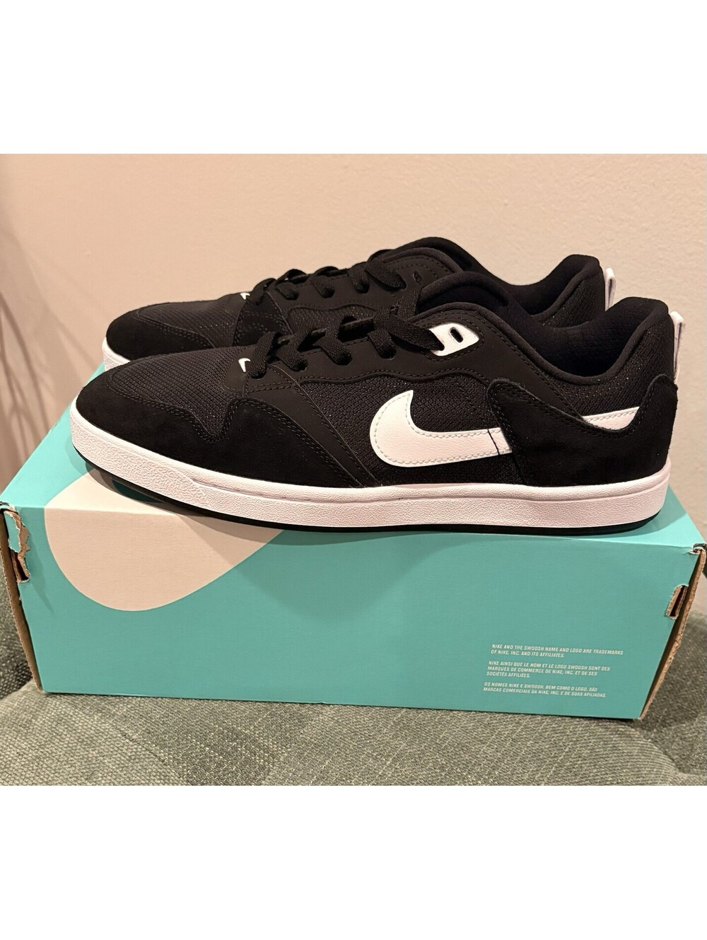 Nike SB Alleyoop Black and White Skate Shoes Size 10